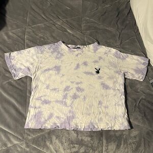 Missguided PlayBoy Bunny Purple Tie Dye Tee